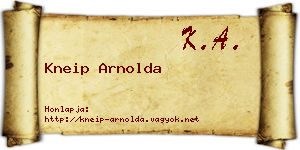 Kneip Arnolda névjegykártya